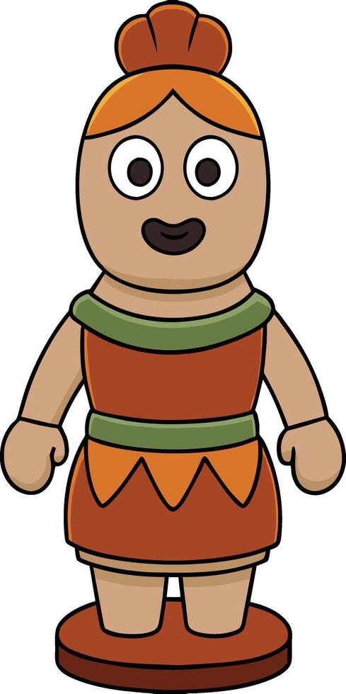 Clay Figurine on White Background Isolated Object vector