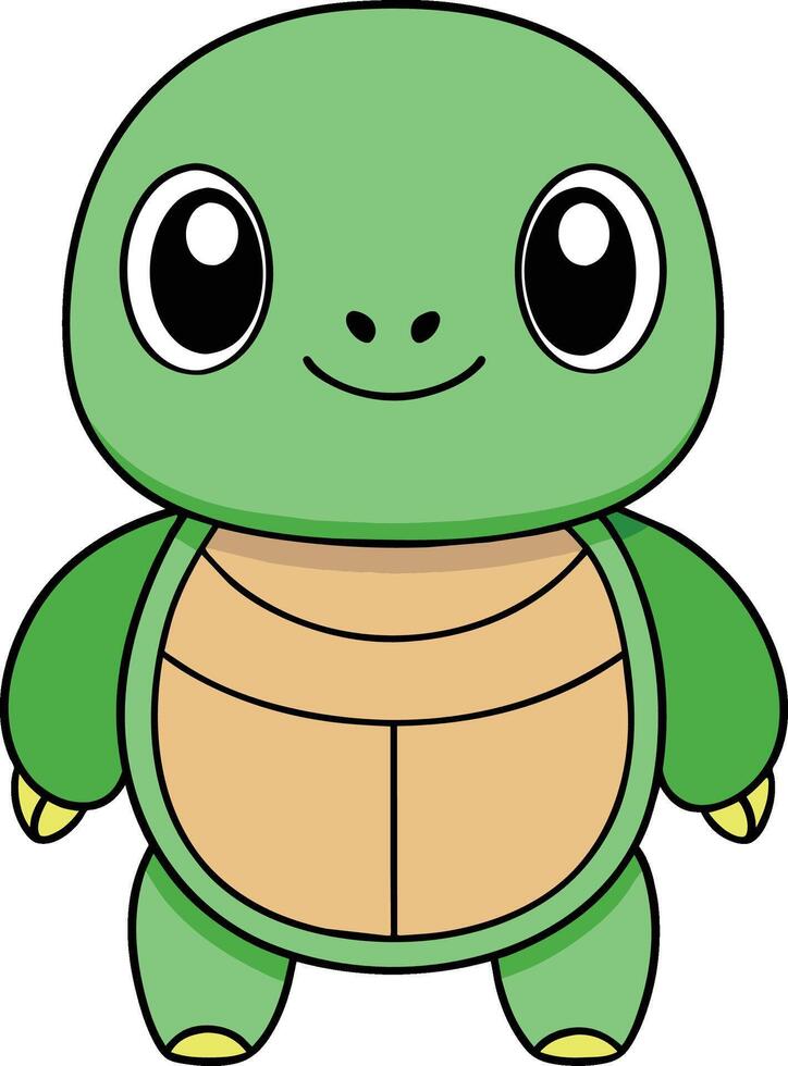 minimalista linda kawaii Tortuga , adorable ilustración vector