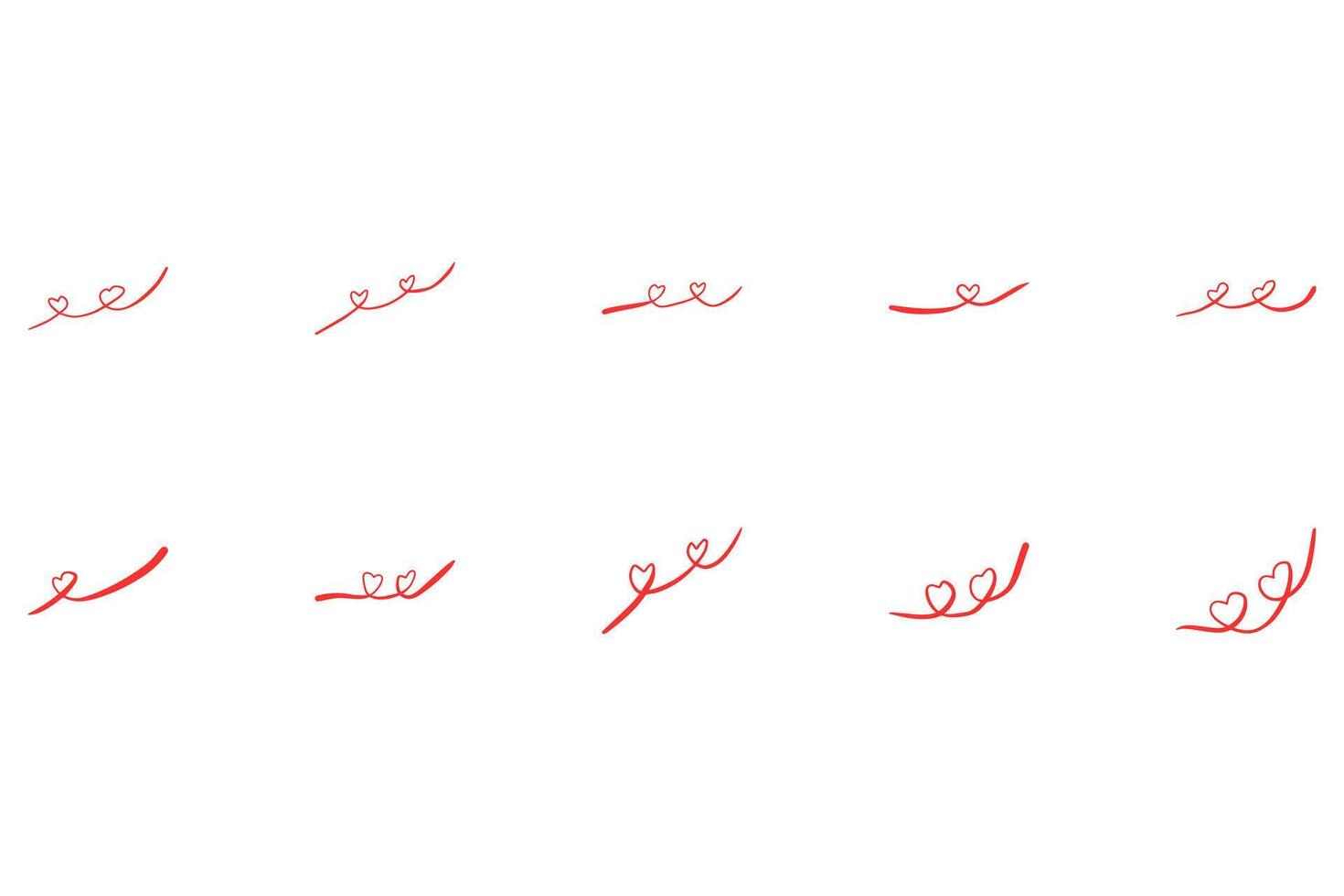 Decorative love line design set vector