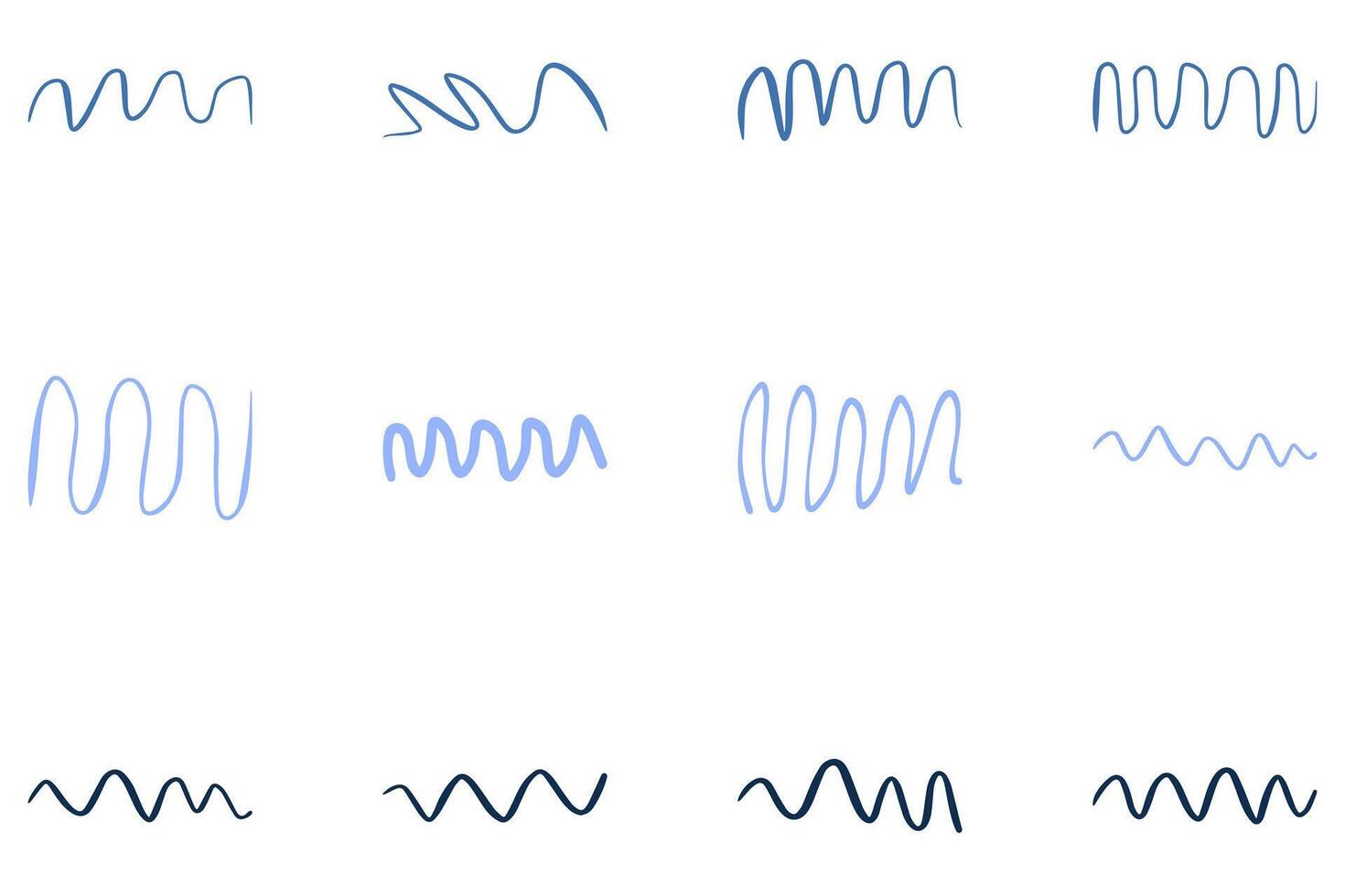 Decorative wave line design set vector