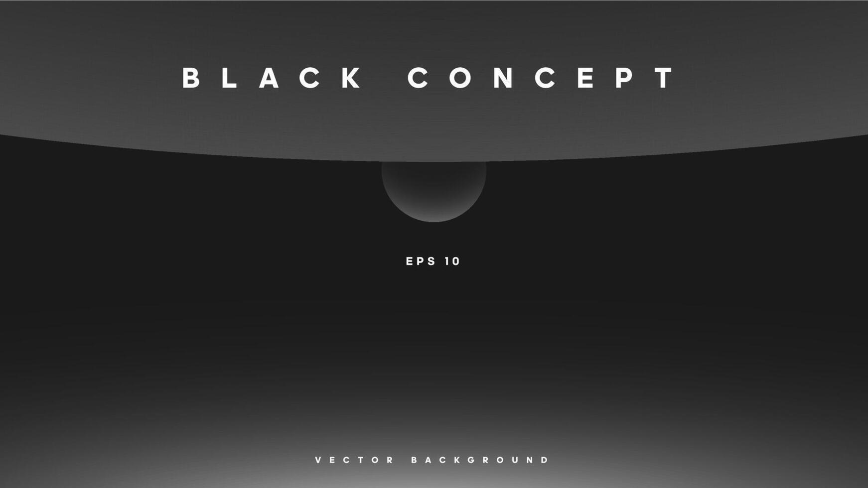 Minimalist black background with a heavenly body and light glow. Dark wallpaper design for banner, science or art exhibition, poster, placard, brochure, presentation, etc. vector