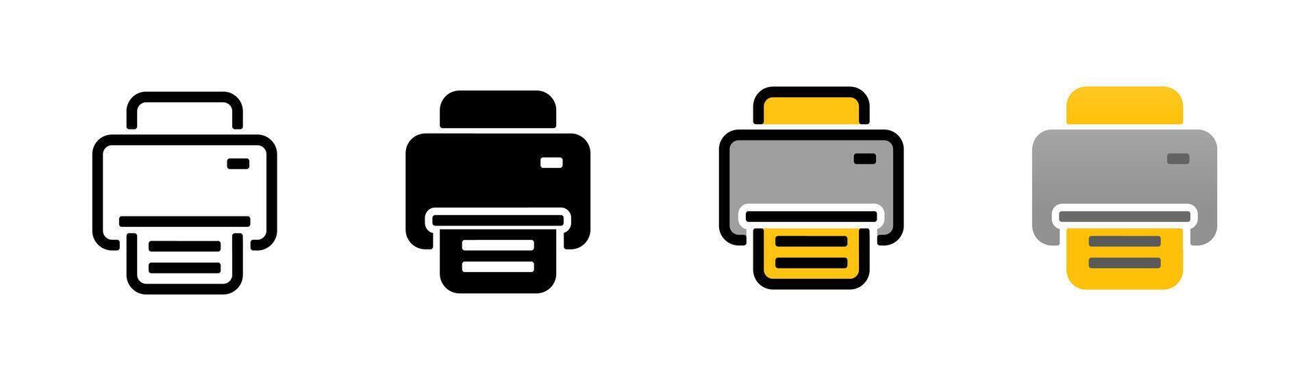 Printer icon on white background. Symbol printers. flat and color styles. for web and mobile design. vector