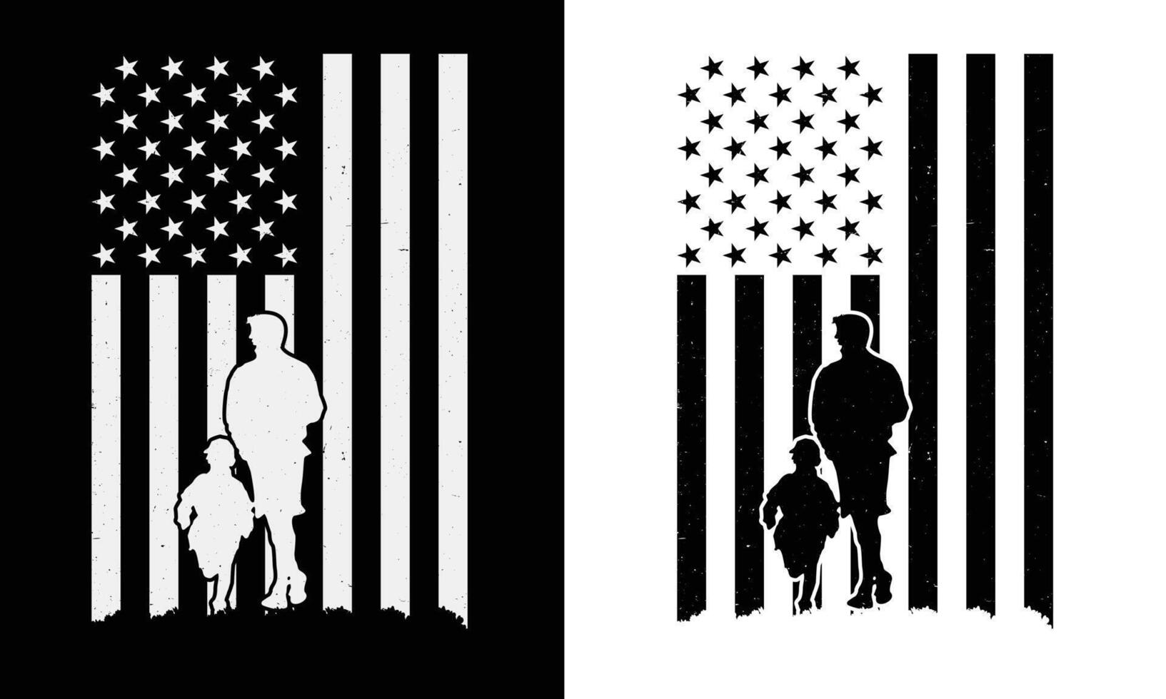 Father's Day USA Flag Tshirt Design vector