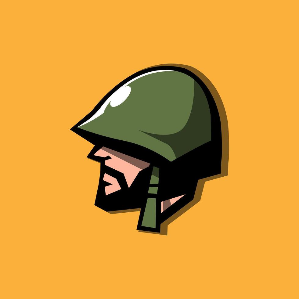 cabeza Ejército mascota logo diseño vector