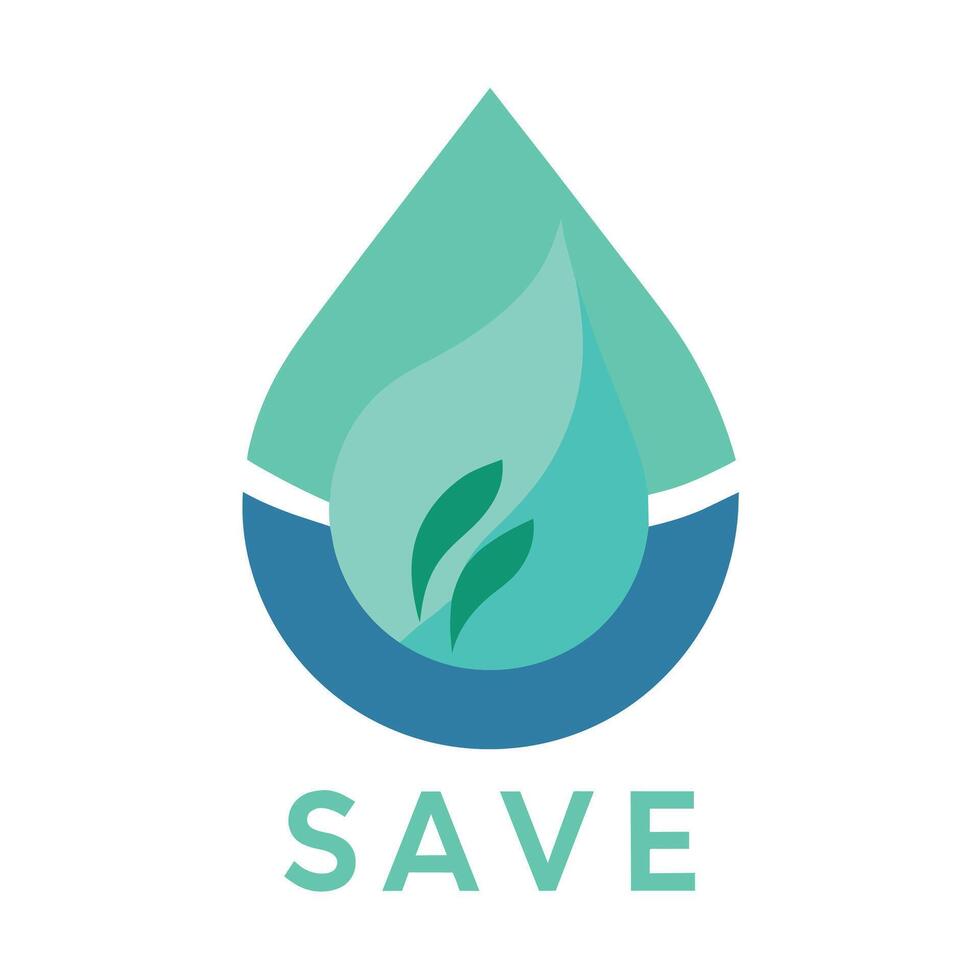 cada soltar cuenta salvar agua salvar tierra salvar vive agua conservación logo conservar hoy prosperar mañana vector