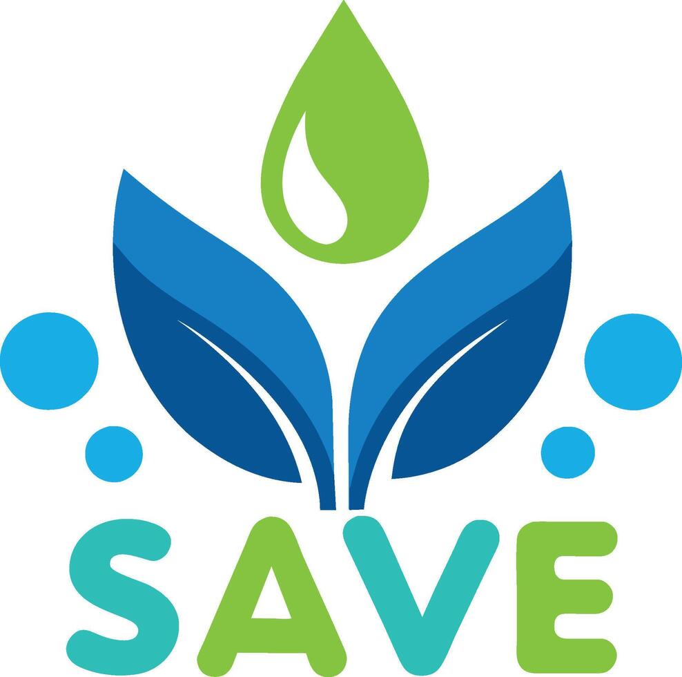 cada soltar cuenta salvar agua salvar tierra salvar vive agua conservación logo conservar hoy prosperar mañana vector