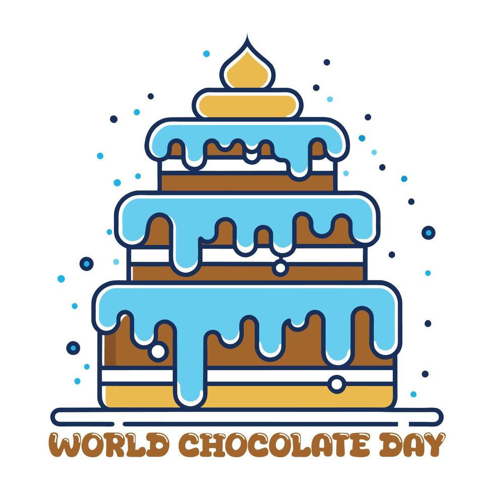 Chocolate Cake illustration Chocolate Cake logo World Chocolate Day Valentine Day vector