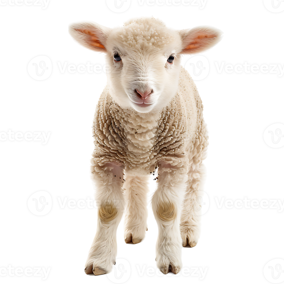 Lamb front view isolated on isolated transparent background png