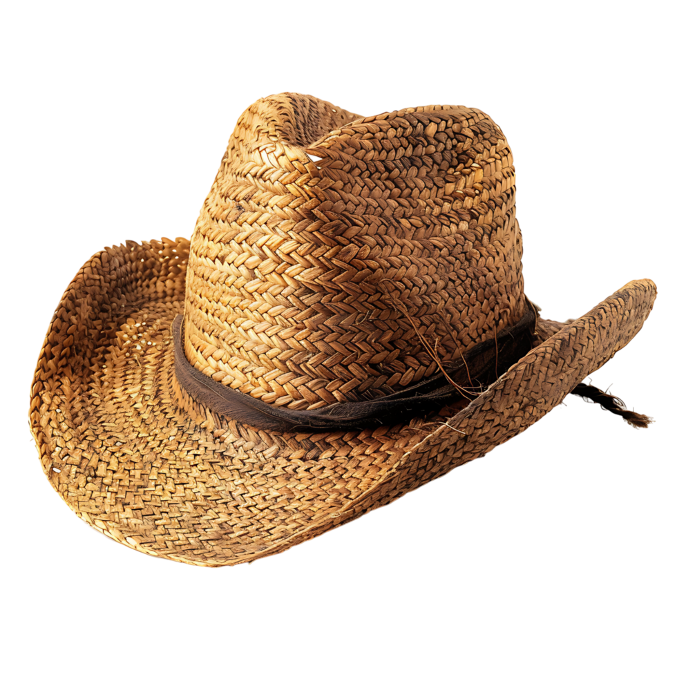 Straw hat on isolated transparent background png