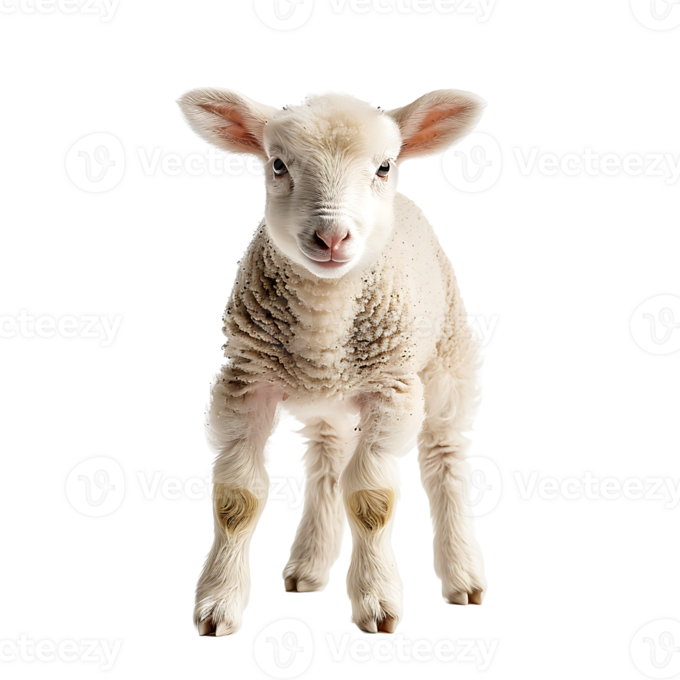 Lamb front view isolated on isolated transparent background png