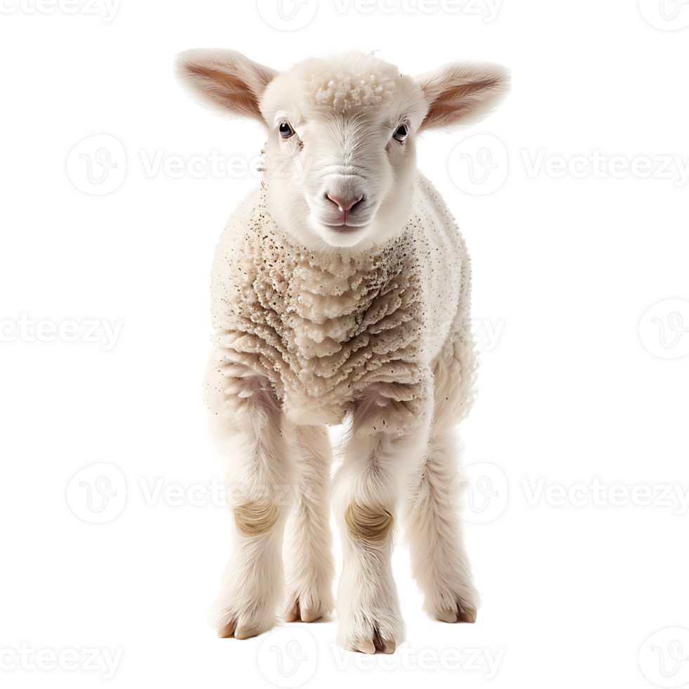 Lamb front view isolated on isolated transparent background png