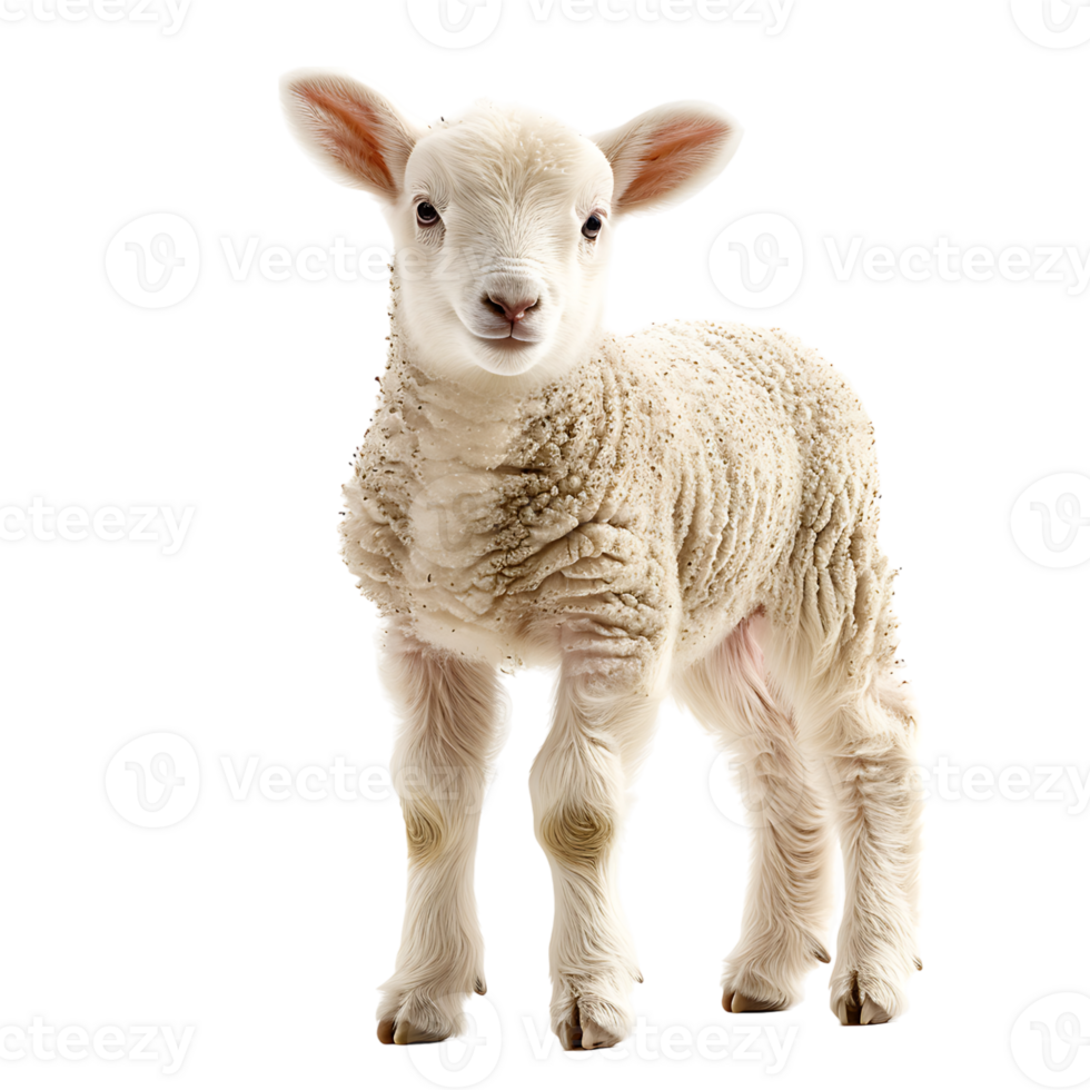 Lamb front view isolated on isolated transparent background png
