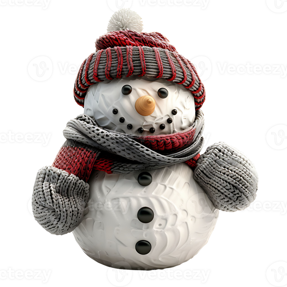 Snowman on isolated transparent background png