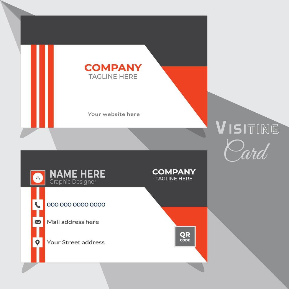 Unique Visiting Card Design , Full Illustration Design Template. vector