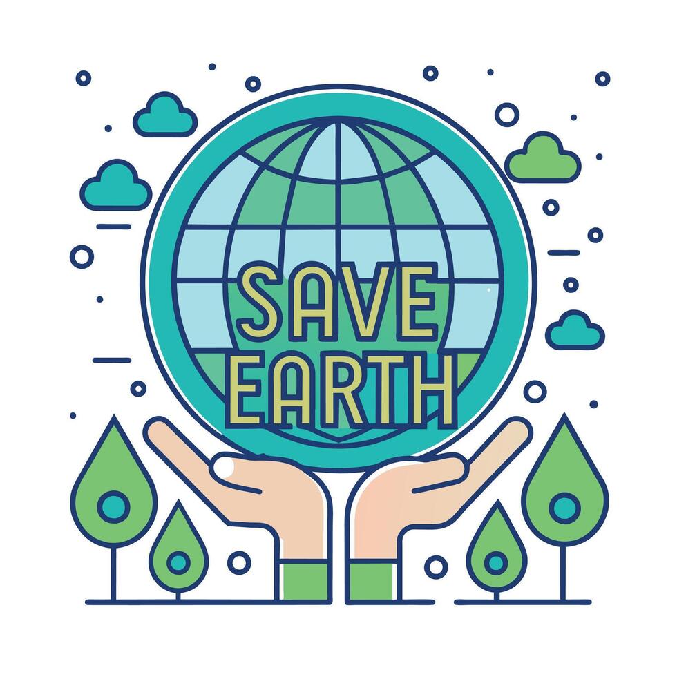 Cute Comic Style Water Drop illustration Save Water Save Earth Day illustration vector