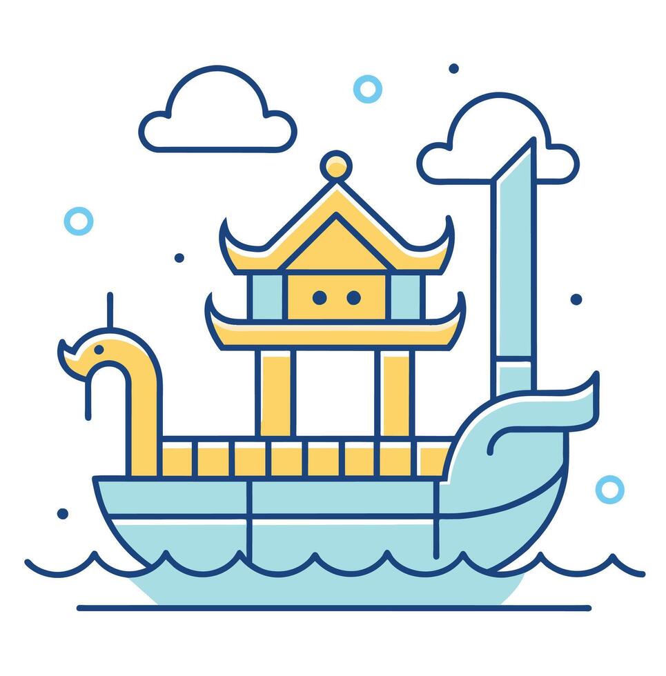 cómic estilo continuar barco festival chino continuar barco festival vector
