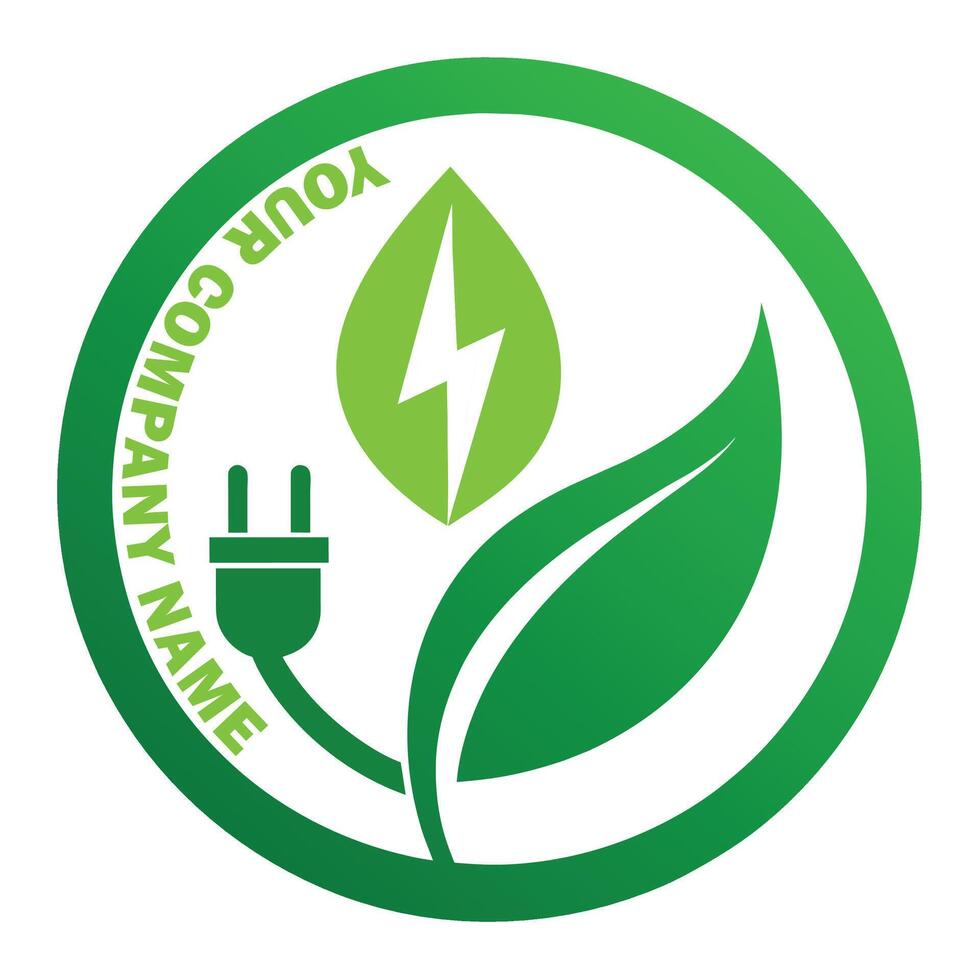 eco simpático electricidad logo ambiente simpático batería logo verde electricidad logo vector