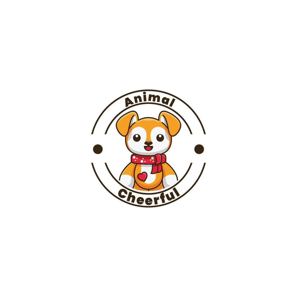 cute dog character mascot logo design illustration vector