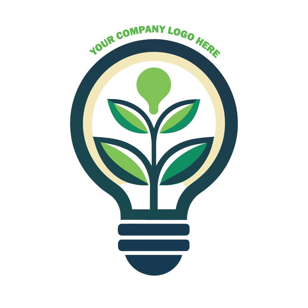 Renewable Energy Resources Logo with a Dynamic Plant Powered Light Bulb Eco Idea Light Bulb Logo vector