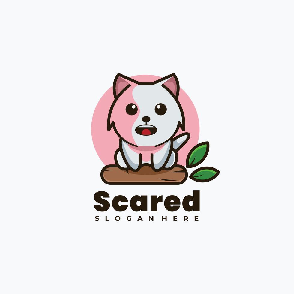 animal scared mascot logo design illustration vector
