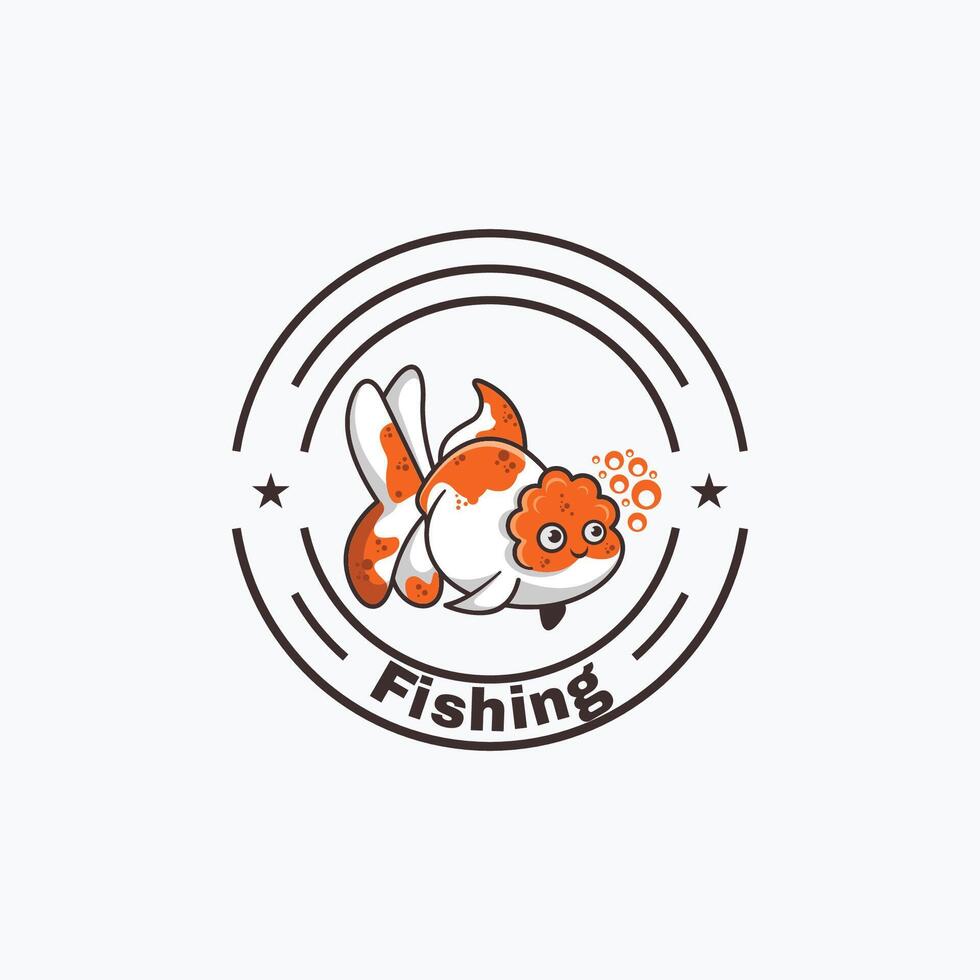 pescado mascota logo diseño ilustración vector