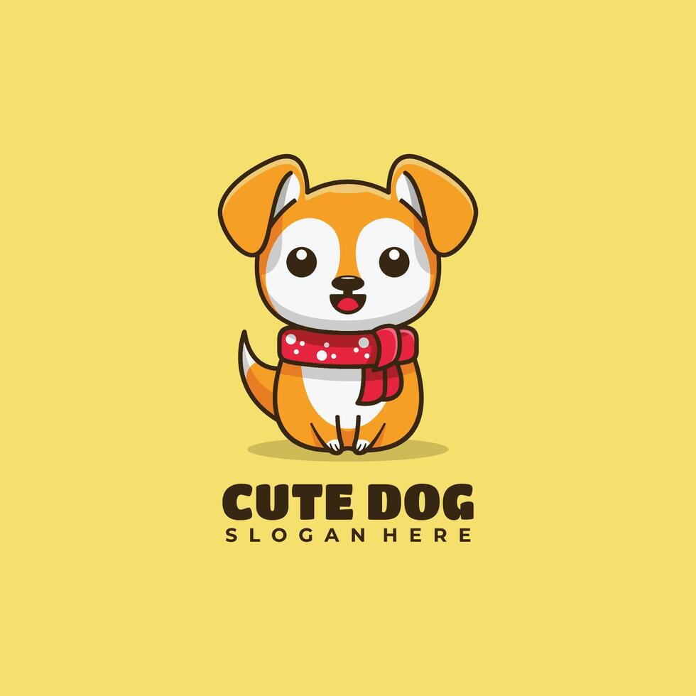 perro personaje mascota logo diseño ilustración vector