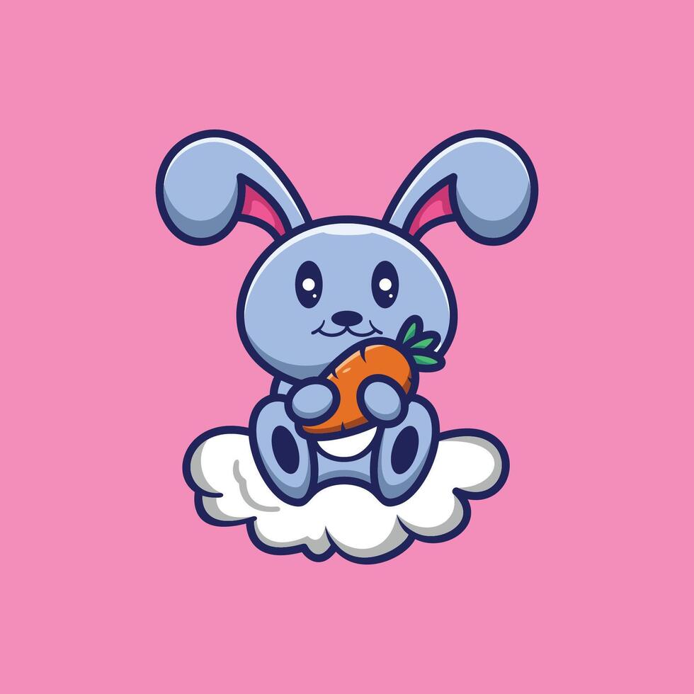 illustration of a Rabbit animal mascot logo design vector