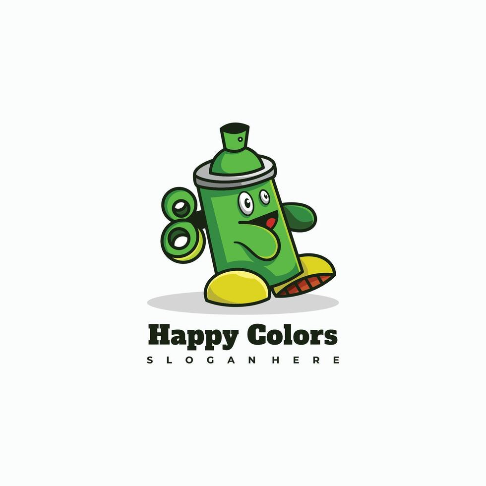 spray paint character mascot logo design illustration vector