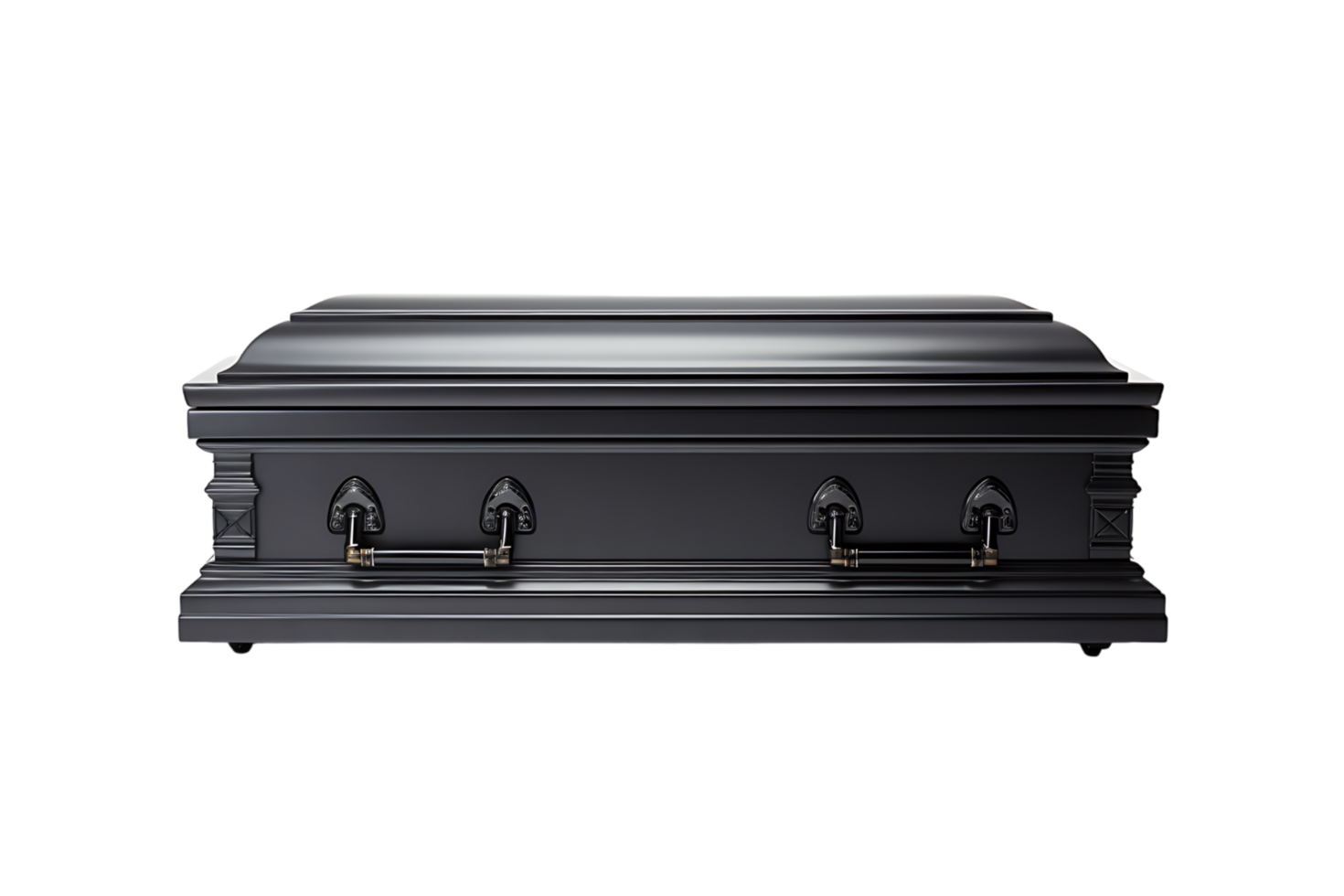 Opened wooden coffin on isolated transparent background png