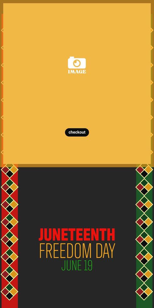 Juneteenth banner template design. History of African American freedom day. Geometric background shape vector