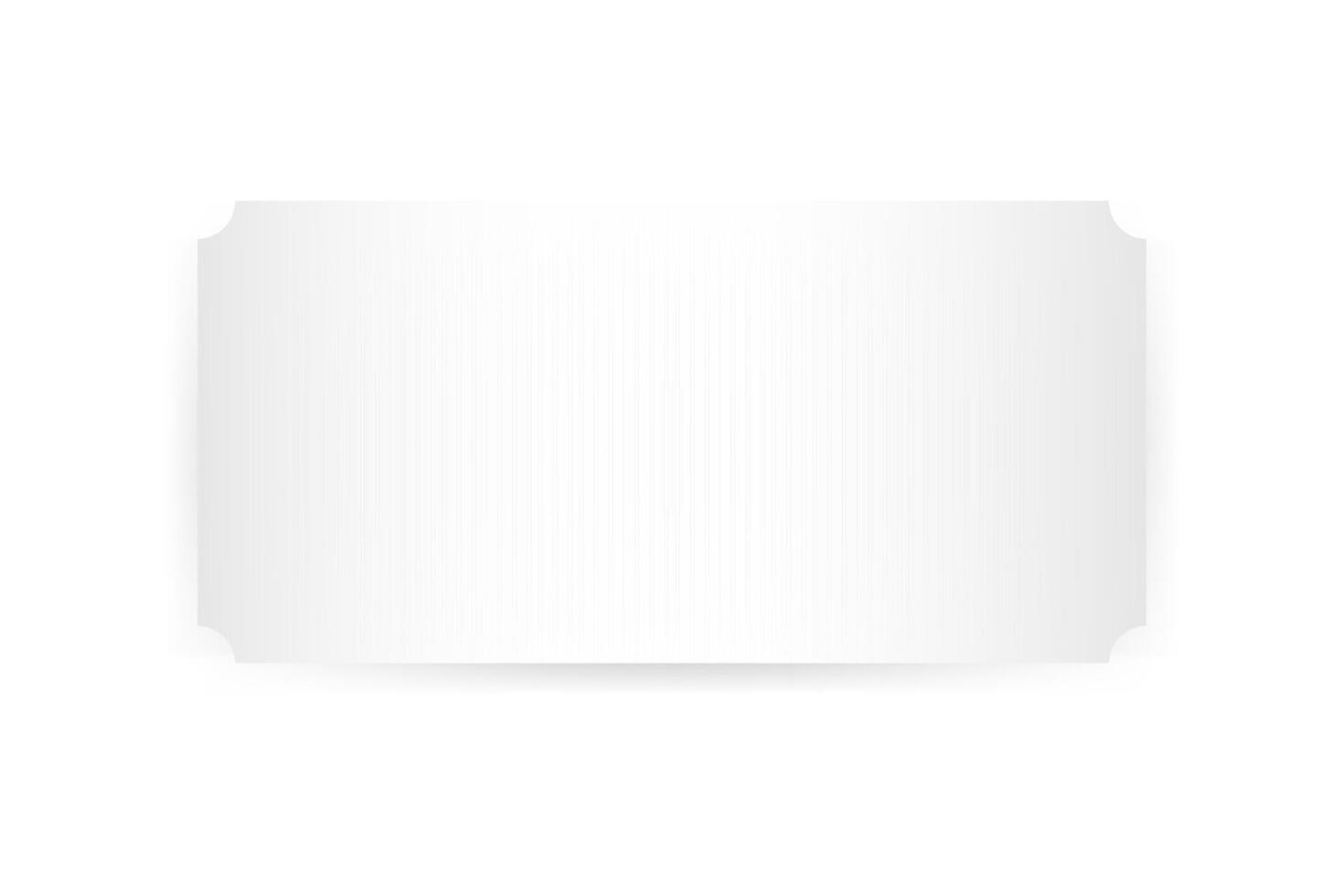 Realistic white coupon, ticket, boarding pass,voucher template with shadow. vector