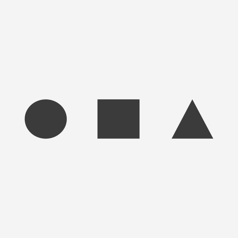 Geometrical basic shapes icon. square, triangle, circle symbol vector
