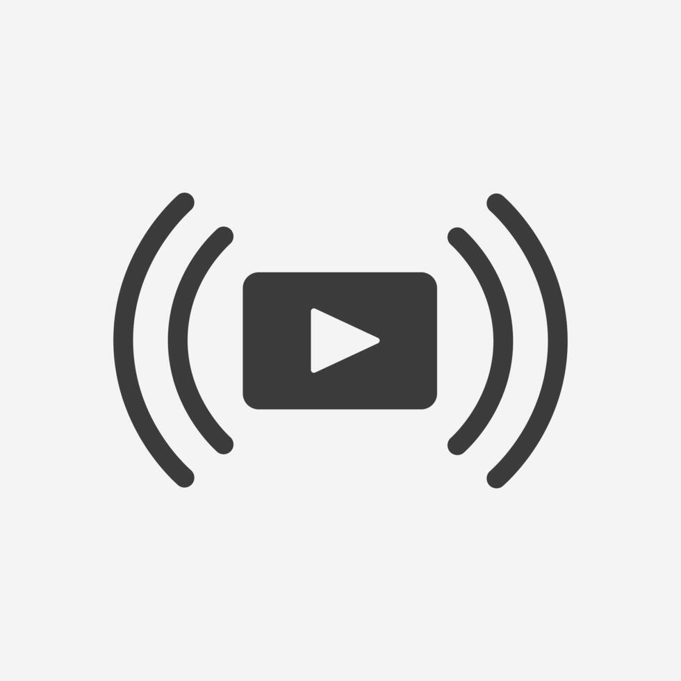 Live stream icon. stream button symbol vector