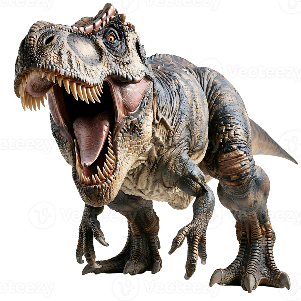 Angry tyrannosaurus rex on isolated transparent background png