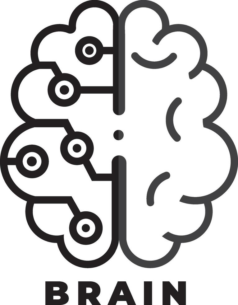 Brain or Active brain or inactive brain vector