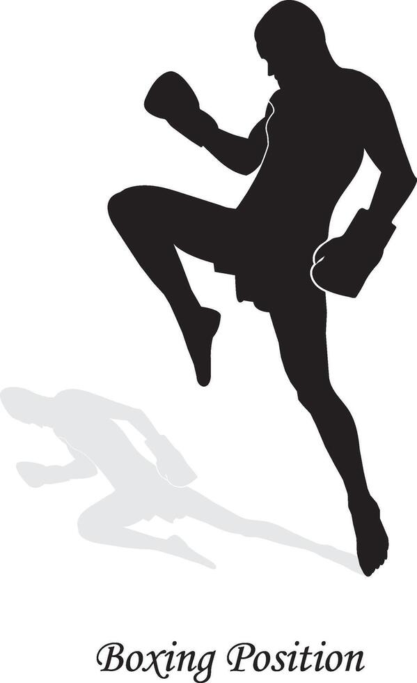 boxing position Pose silhouette vector
