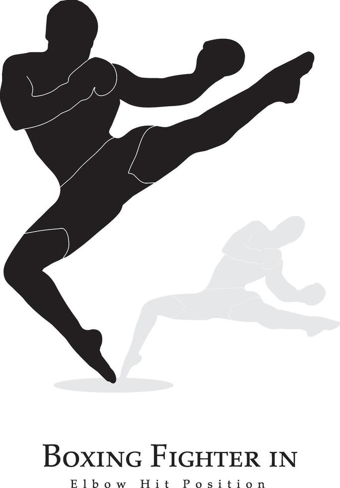 boxing position Pose silhouette vector