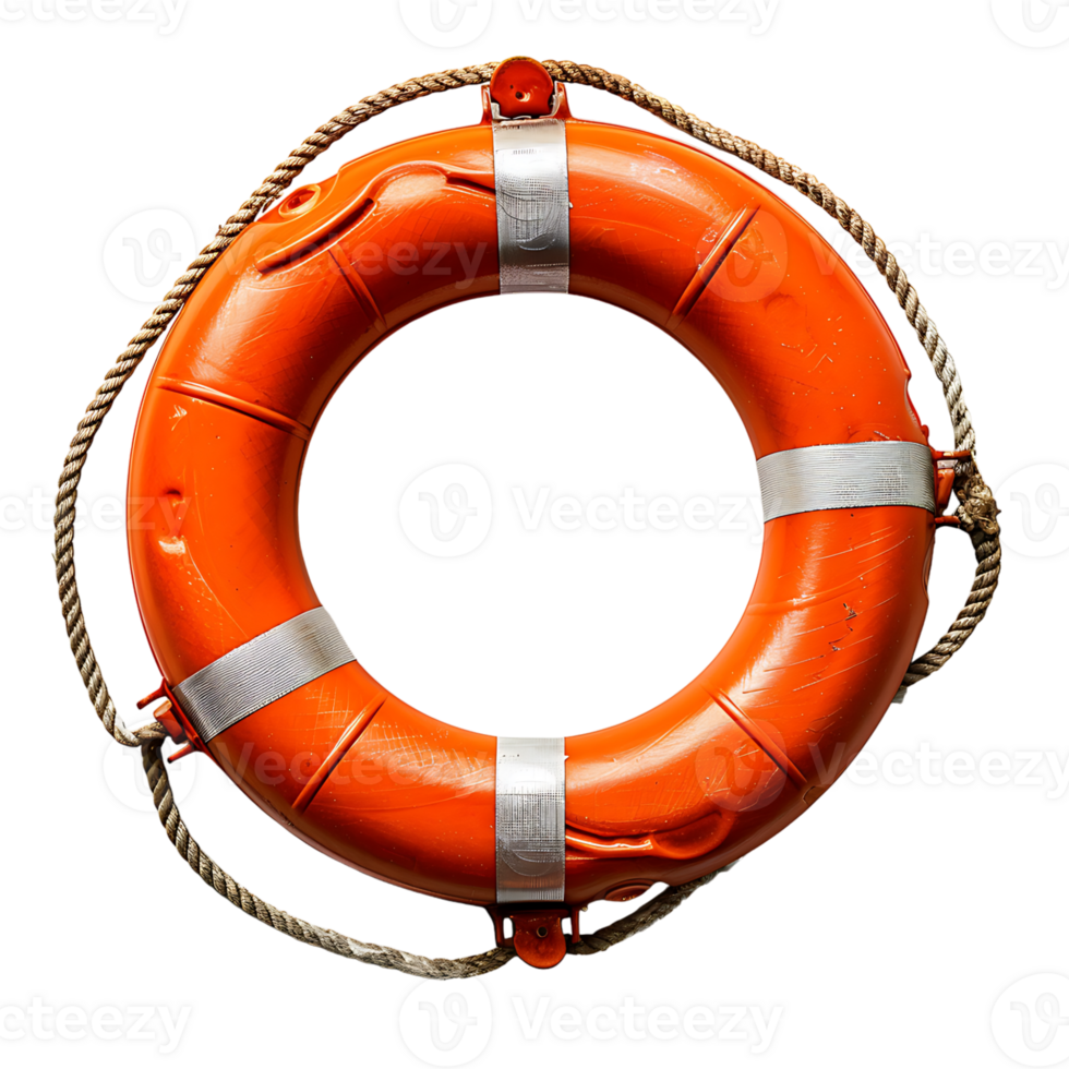 Life preserver ring on isolated transparent background png