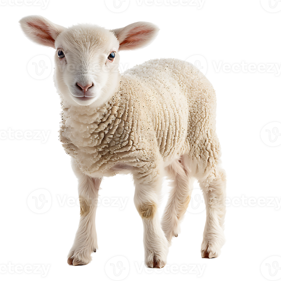Lamb front view isolated on isolated transparent background png