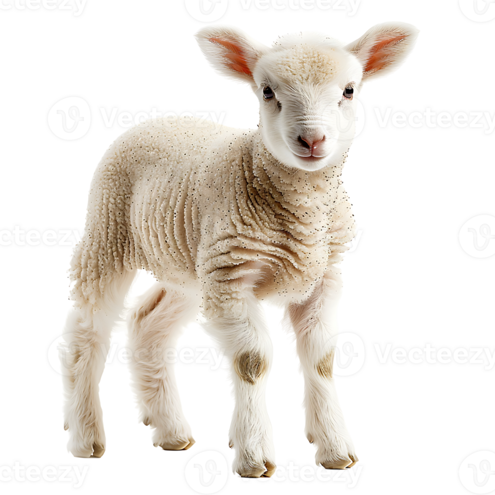 Lamb front view isolated on isolated transparent background png