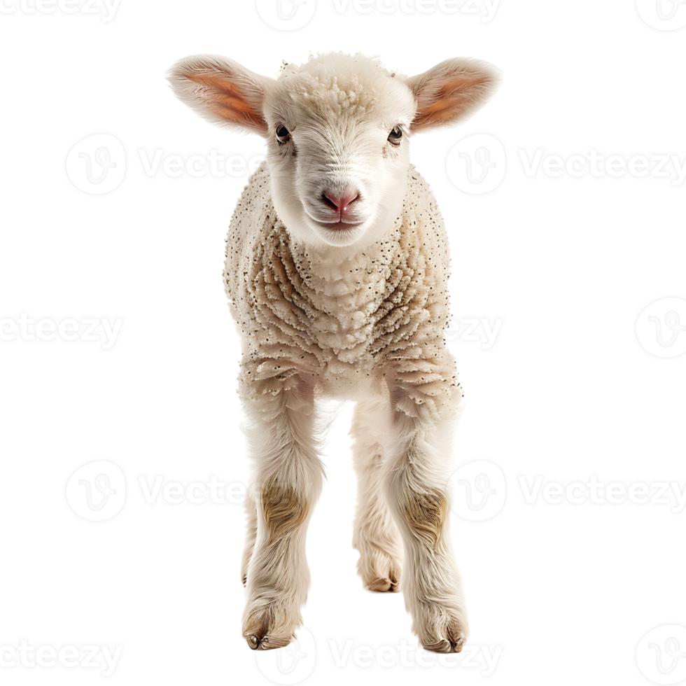 Lamb front view isolated on isolated transparent background png