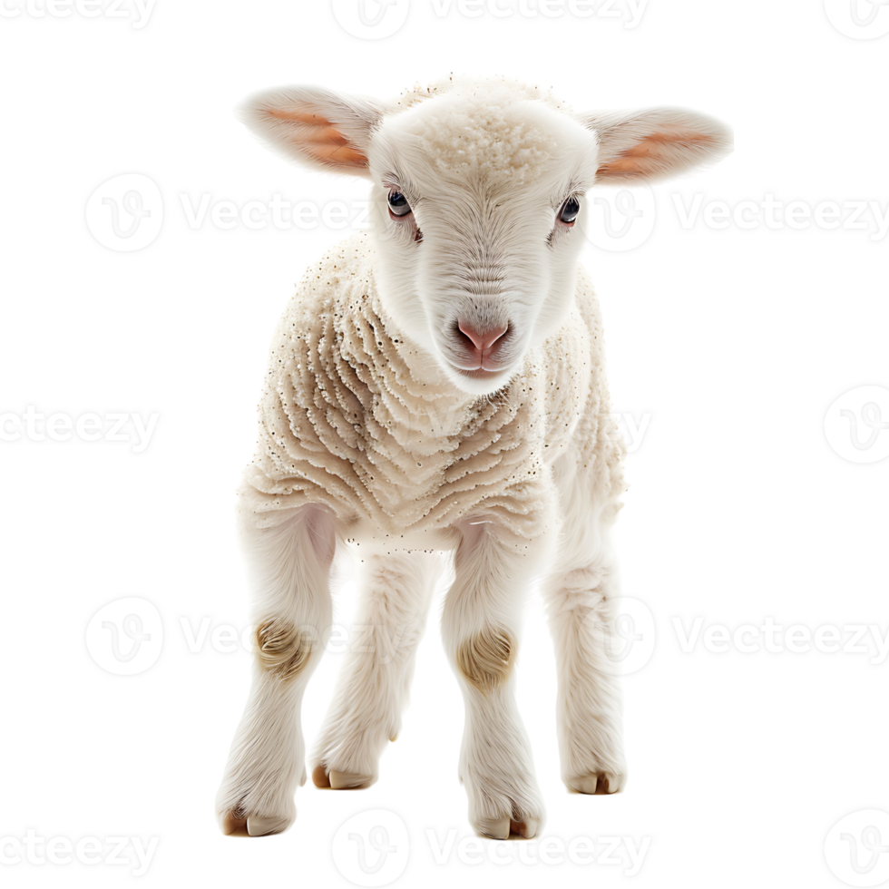 Lamb front view isolated on isolated transparent background png