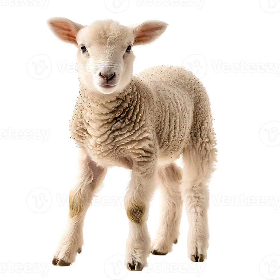 Lamb front view isolated on isolated transparent background png