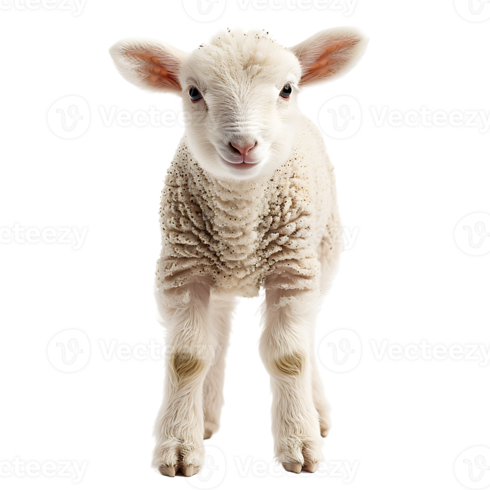 Lamb front view isolated on isolated transparent background png