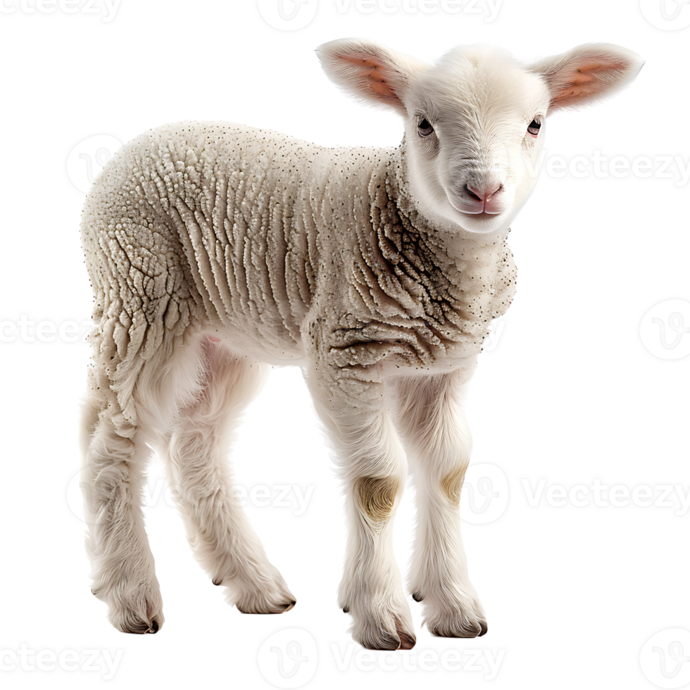 Lamb front view isolated on isolated transparent background png