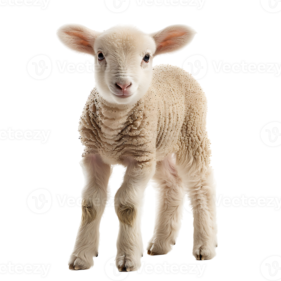 Lamb front view isolated on isolated transparent background png