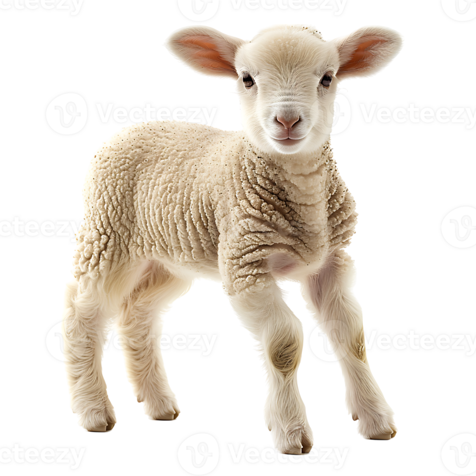 Lamb front view isolated on isolated transparent background png