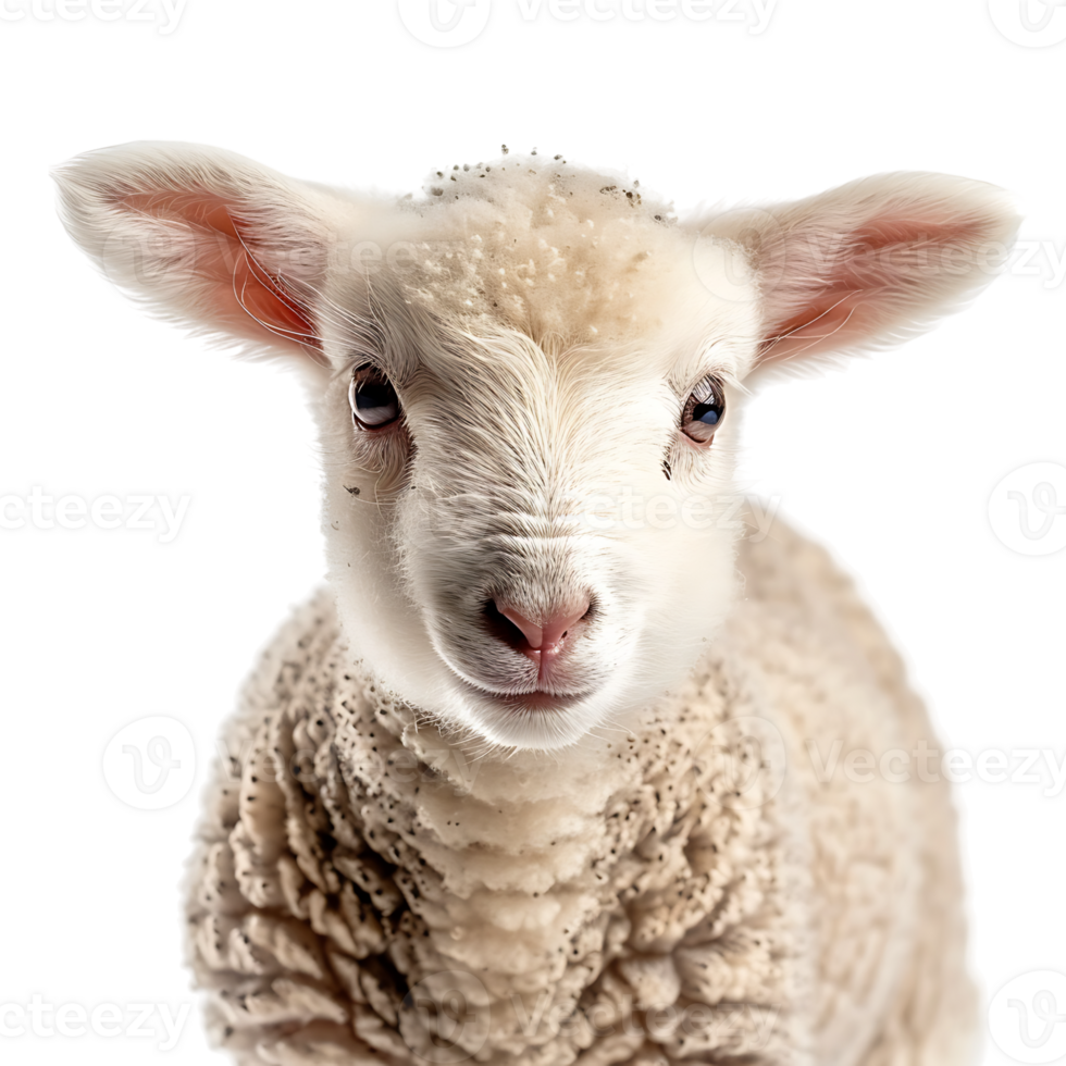 Lamb front view isolated on isolated transparent background png