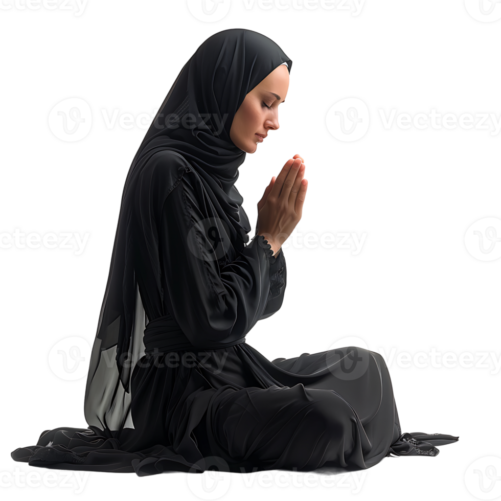Nun praying on isolated transparent background png