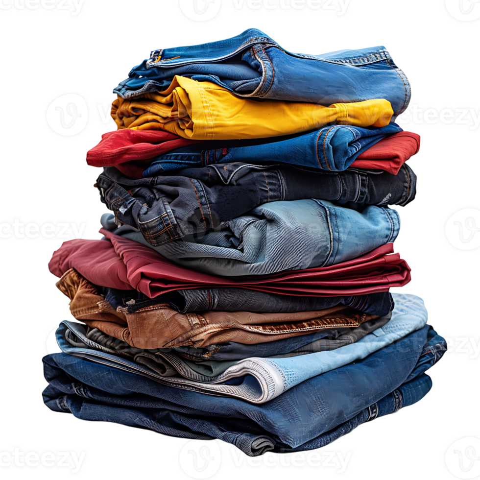 Pile of dirty clothes on isolated transparent background png
